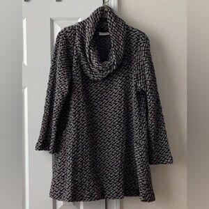 Komil Textured Tunic top mini dress cowl neck baggy layering piece Lagenlook S